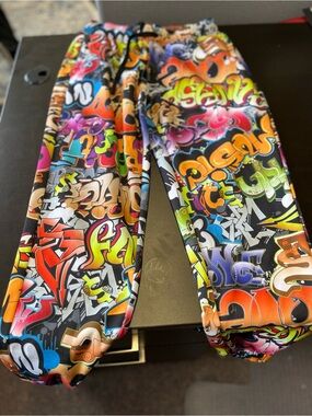 Fresh Prince of Bel Air Vibrant Graphic Elastic Waistband jogger style pants euc
